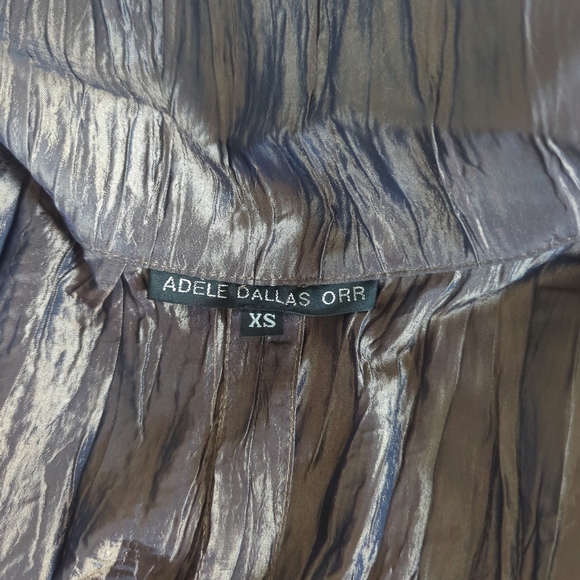 Rare! Adele Dallas Orr Couture Crinkled Iridescent Cropped Pea Coat Blazer XS - Picture 9 of 9